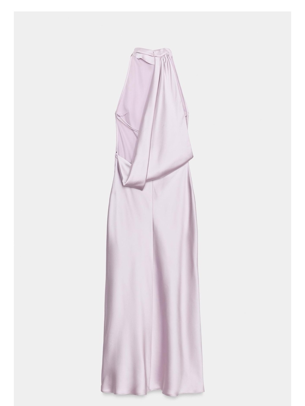 Zara Open-Back Halter Satin Maxi Dress - Lavender - Picture 6 of 7
